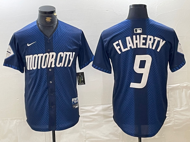 Men's Detroit Tigers Jack Flaherty #9 Navy 2024 City Connect Limited Jersey